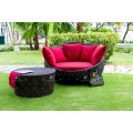 Top Selling Outdoor Poly Rattan Round Sun Lounger